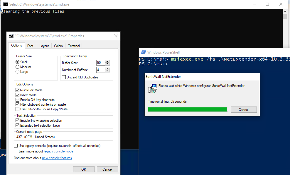 Run the installer and catch the cmd